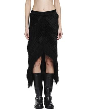 YA YI Giselle Fringe Skirt - Black