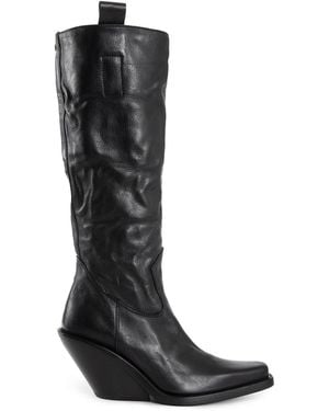 Ann Demeulemeester Lidar Pointy Combat Boots - Black