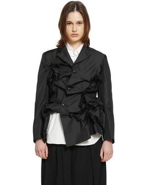 Comme des Garçons Gathered Single-Breasted Blazer - Black