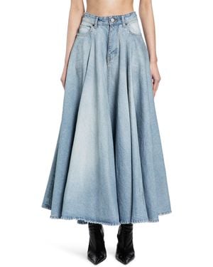 Balenciaga Godet Maxi Skirt - Blue