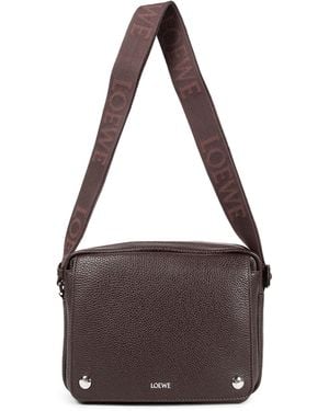 Loewe Medium Pebble Messenger Bag - Brown