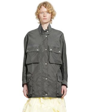 Prada Washed Re-Nylon Rain Jacket - Grey