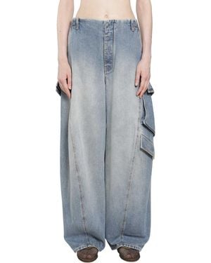 Alaïa Denim Cargo Trousers - Grey