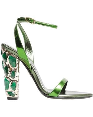 CUOIO DI TOSCANA Paul Andrew X Facet Sandals - Green