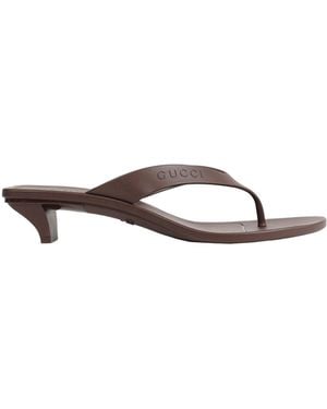 Gucci Vittoria Thong Sandals - Brown