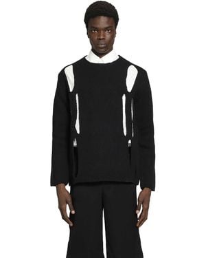 Comme des Garçons Cut-Out Knitted Jumper - Black