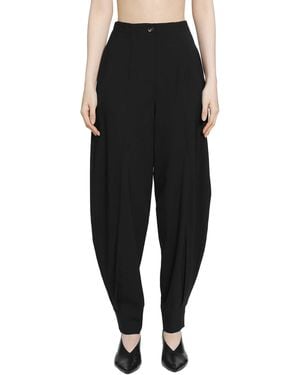RETORI Stretch Wool Barrel Trousers - Black