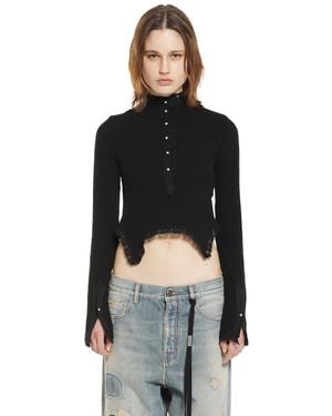 Ann Demeulemeester Nancine Serafino Cropped Top - Black