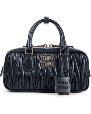 Miu Miu Arcadie Matelassé Nappa Leather Bag - Blue