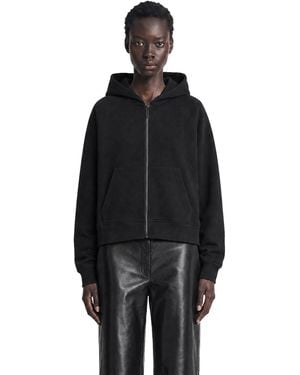 Max Mara Technical Cotton Zip-Up Hoodie - Black