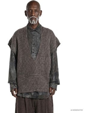 Ziggy Chen Oversized Sleeveless Jumper - Grey