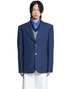 Valentino Wool Gabardine Blazer - Blue