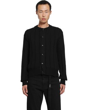 Ann Demeulemeester Natel Brushed Rib Cardigan - Black