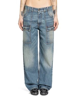 Miu Miu Cargo Denim Trousers - Blue
