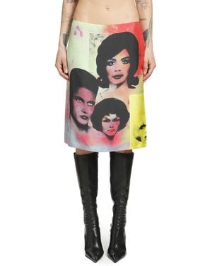 Versace 'The Party' Print Silk Twill Skirt - Black