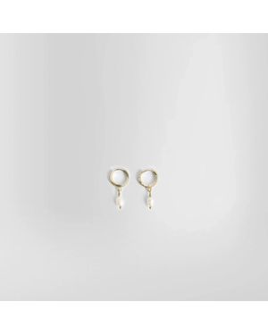 Angostura Hoop Pearl Earrings - Metallic
