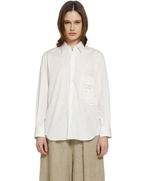 Comme des Garçons Crochet Pocket Shirt - White