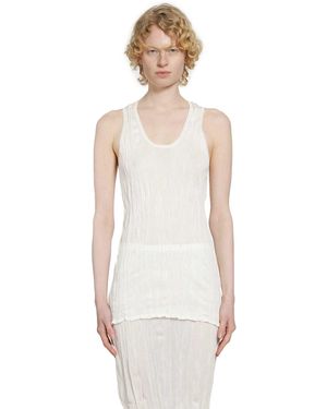TOTEME Crinkled Knit Tank - White
