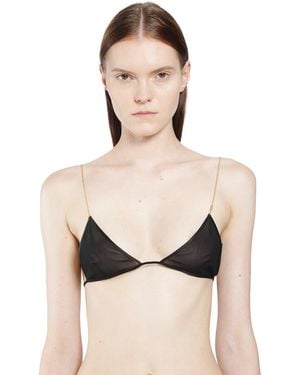 Saint Laurent Silk Bra - Black