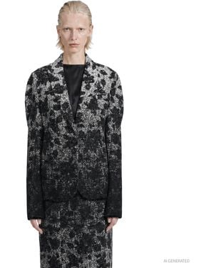 MACRO'SENSES Tailored Wool Jacquard Blazer - Black