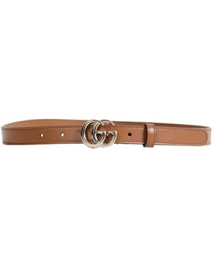 Gucci Gg Marmont Thin Belt - Brown