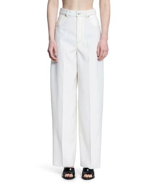 Bottega Veneta Travel Light Wool Trousers - White