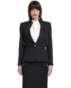 McQueen Folded Lapel Blazer - Black