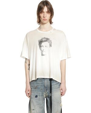Ann Demeulemeester Lu Portrait Print T-Shirt - White
