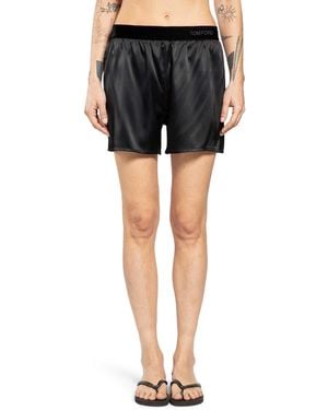 Tom Ford Stretch Silk Satin Pj Shorts - Black