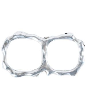 Ann Demeulemeester Lenja Futuristic Fine Thorn Double Ring - White
