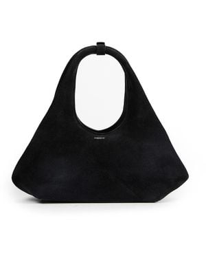 Coperni Folded Suede Shoulder Bag - Black