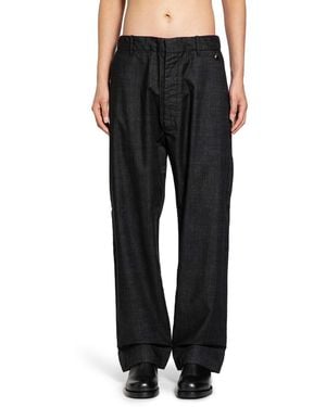 Massimo Osti Studio Resined And Garment Dyed Trousers - Black