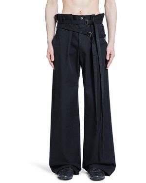 Ann Demeulemeester Woubrecht Double-Belted Trousers - Blue