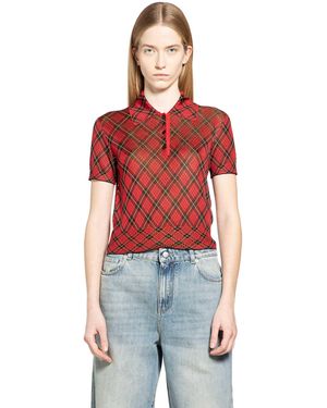 McQueen Microcheck Polo Jersey - Red