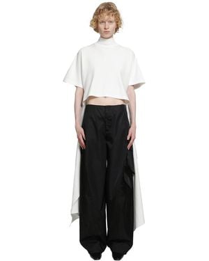 Alaïa Asymmetric Cotton T-Shirt - Black