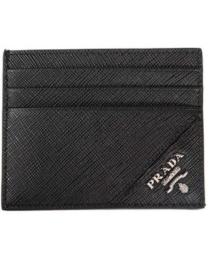 Prada Saffiano Leather Card Holder - Black