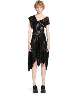 Halo Checked Dress - Black