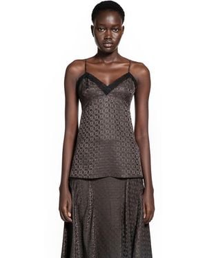 Fendi Ff Silk Slip Top - Black