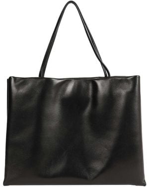 The Row Leather Large Cecily Tote Bag - Black