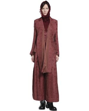 YA YI Linen Jacquard Tie Suit - Red