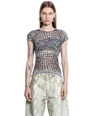 Acne Studios Kambon Tweedy Crochet Top - Black