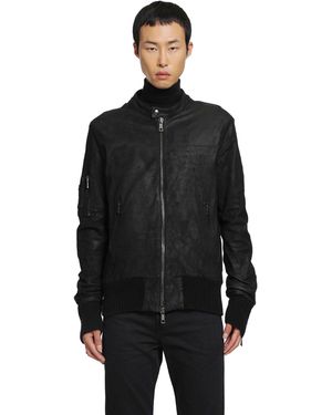 Giorgio Brato Nubuck Lambskin Bomber - Black