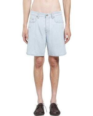 Versace Chambray Denim Shorts - Blue