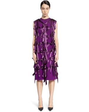 Prada Sablé Dress With Bows - Purple