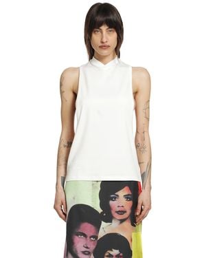 Versace Stretch Cotton Jersey Vintage Tank Top - White