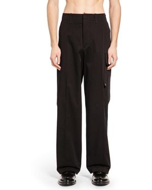 Fendi Cotton Gabardine Cargo Trousers - Black