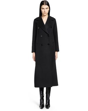 Max Mara Long Double-Breasted Wool Coat - Black