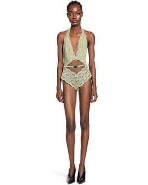 Gucci Floral Lace Tulle Bodysuit - White