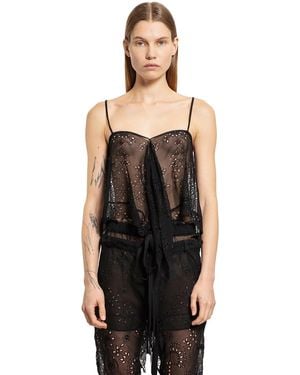 Ann Demeulemeester Bria Broderie Anglaise Micro Top - Black