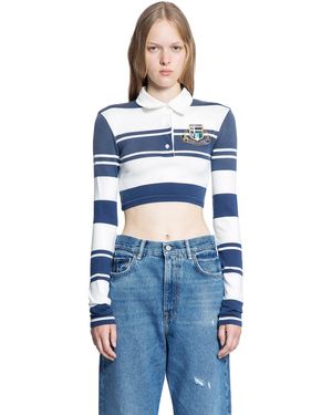 Acne Studios Cropped Varsity Polo Shirt - Blue